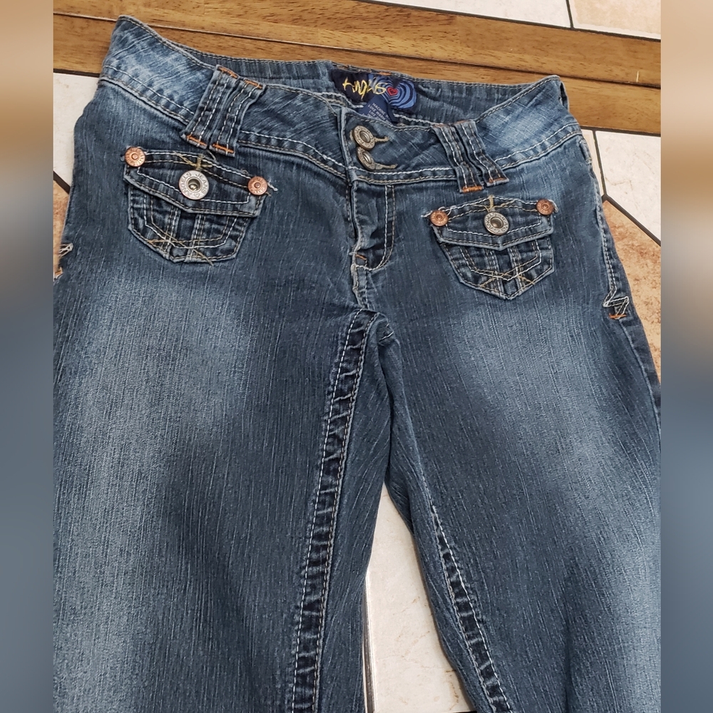 Boot Cut Jeans Y2K Angels Size 3 Flare - Picture 2 of 6